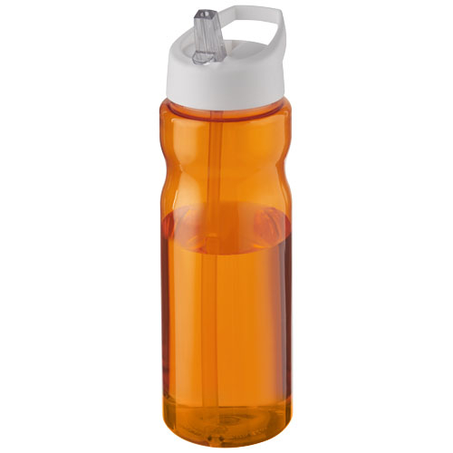 Bouteille de sport à couvercle 650ml personnalisée H2O Active® Base Orange et Blanc